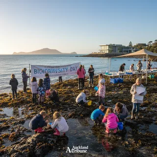 Autumn ocean surveys at Long Bay Marine Reserve featuring rocky shore surveys and marine science activities.
