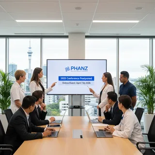 A photorealistic image of a clinical wellness environment, representing the PHANZ conference that has been postponed and moved online.