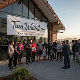 Tuia Waitākere's new logo with the words "Tuia Waitākere" replacing "Sport Waitākere" in a circular design.