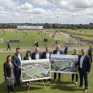 A F Thomas Park in Wairau Valley on a sunny day, showing green space with potential for sports facilities.