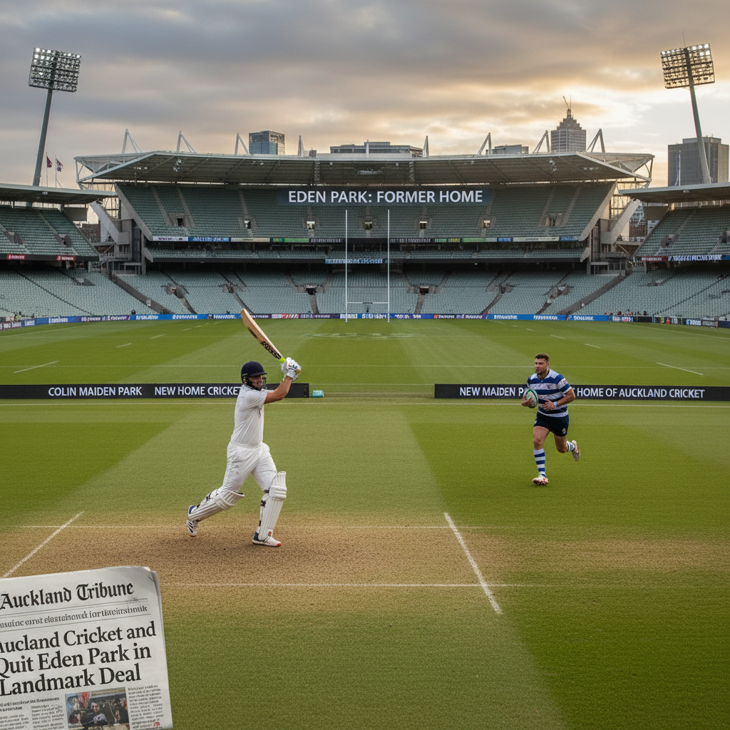 Auckland Cricket and Rugby teams leaving Eden Park stadium for new locations.