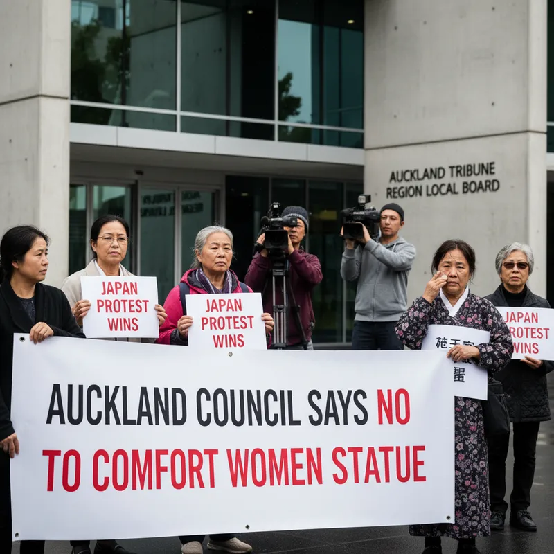 Auckland local board members in a meeting room discussing a controversial statue proposal.
