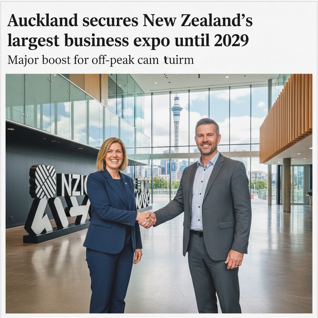A business news photograph from Auckland Tribune