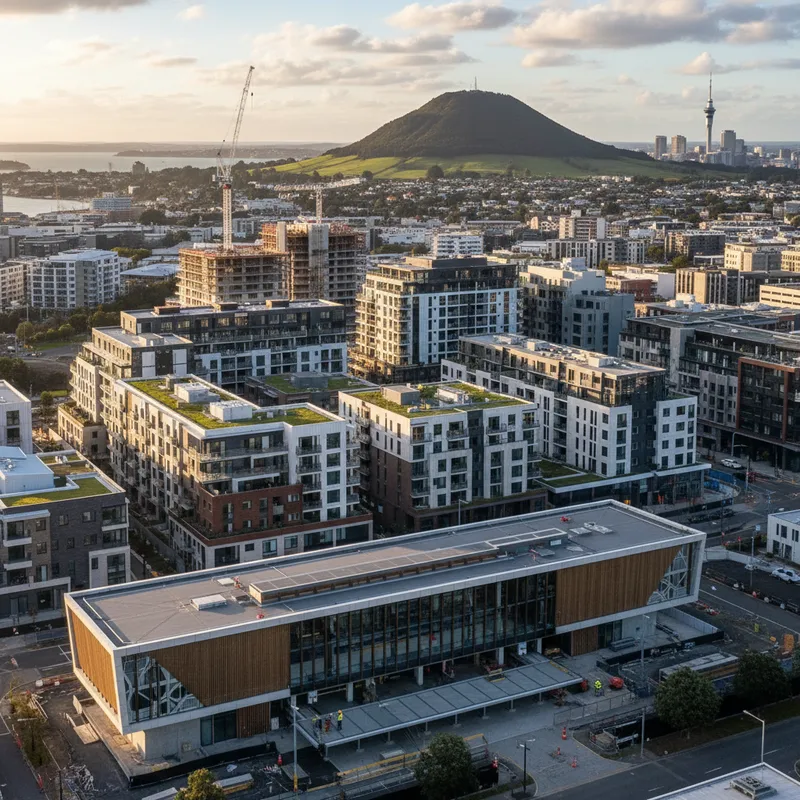 The Te Waihorotiu City Rail Link station nears completion, opening housing development in Maungawhau.