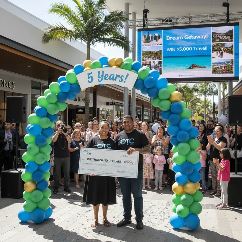 Ormiston Town Centre celebrates five years with a travel giveaway and public events in South Auckland.