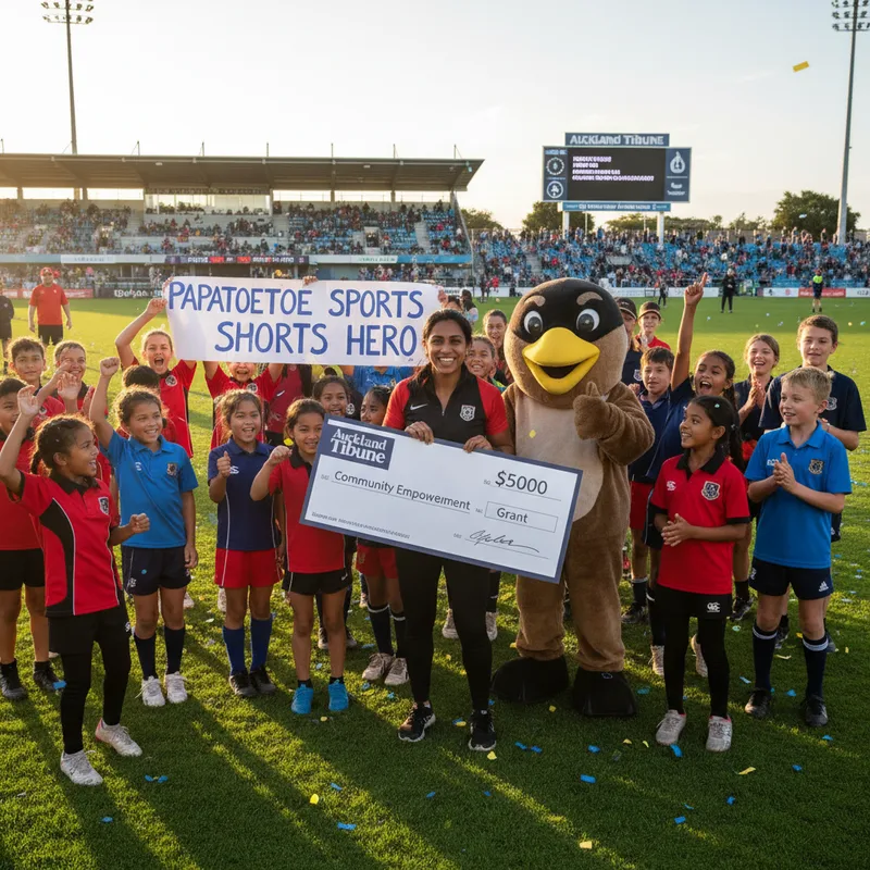 A sport news photograph from Auckland Tribune